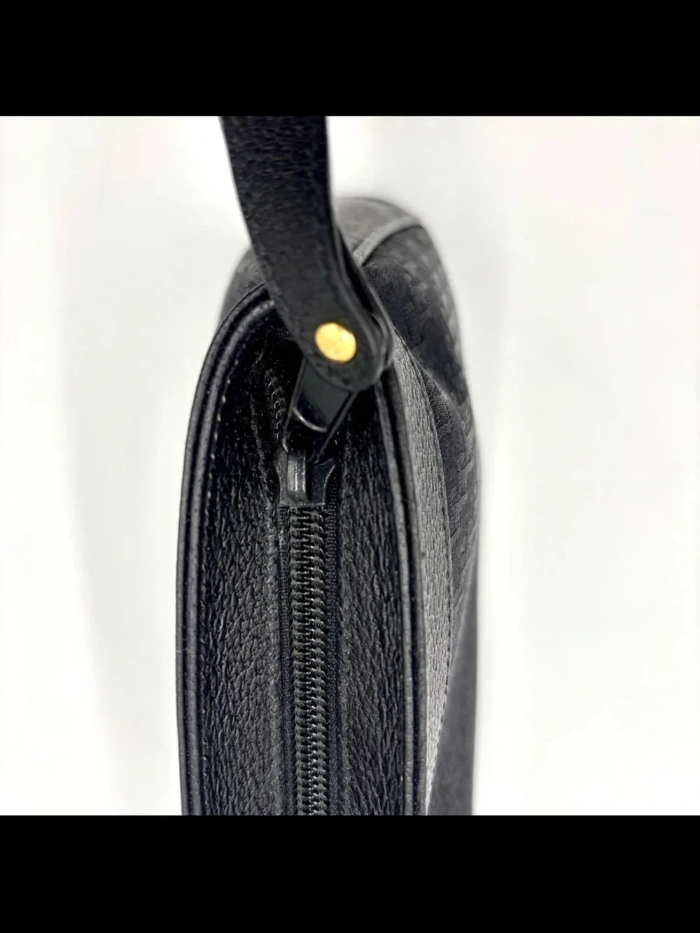 Gucci Black Monogram Jacquard Wristlet Pouch